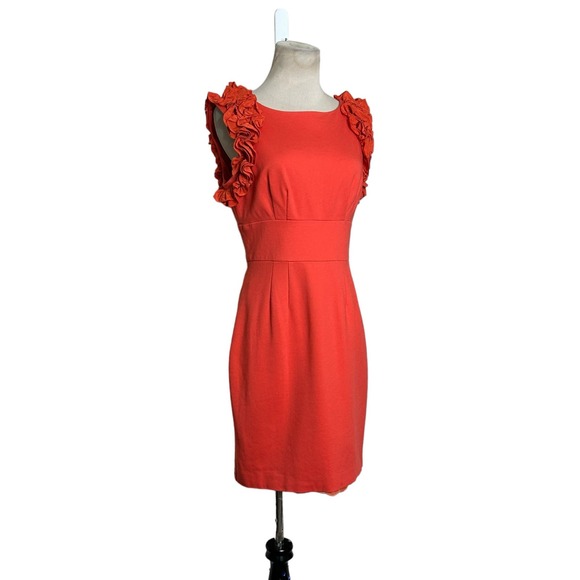 Trina Turk Orange Mina Ruffle Mini Dress Size Small - Picture 13 of 14